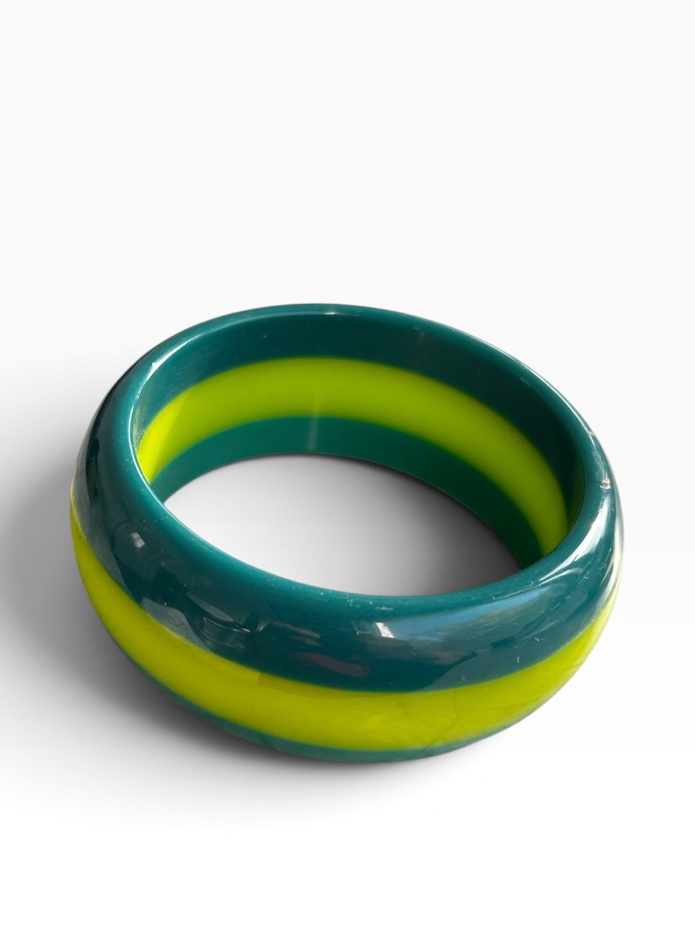 Chunky Lime and Yellow Bangle Bracelet